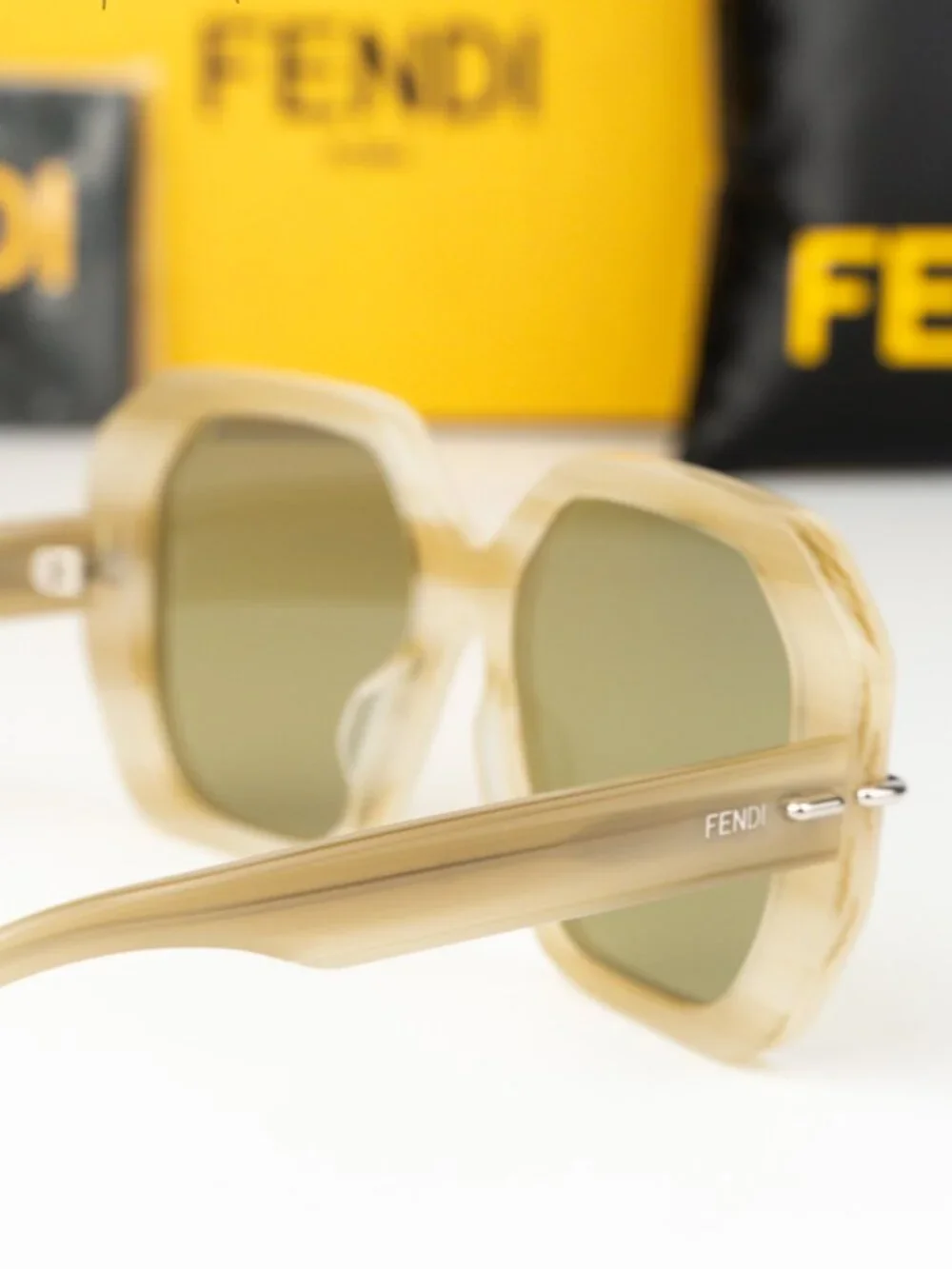 Fendi Women Sunglasses Square Brown Silver Mirror FE40173I 60Q NEW AUTHENTIC
